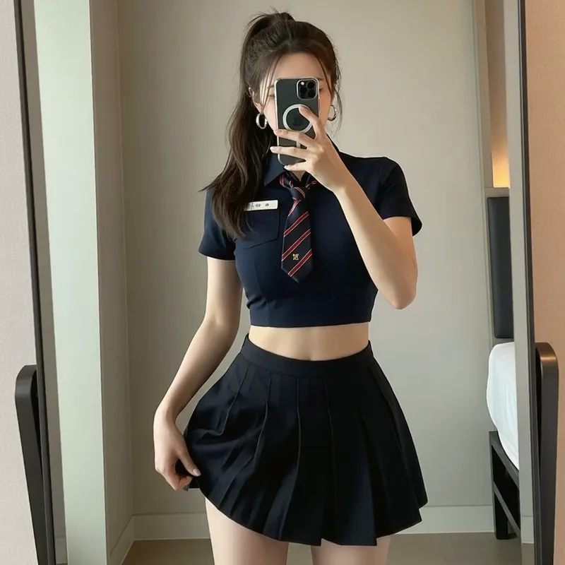호텔 객실의 여성 이미지
