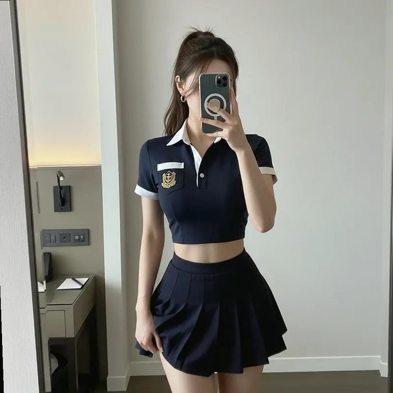 호텔 객실의 여성 이미지