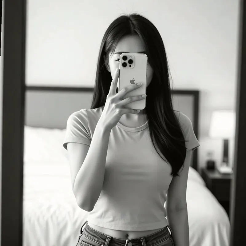 호텔 객실의 여성 이미지