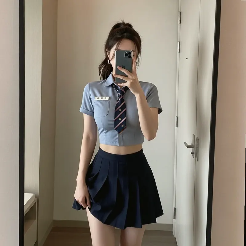 호텔 객실의 여성 이미지