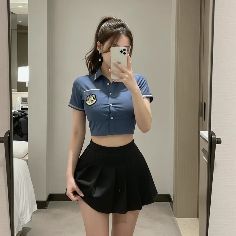 호텔 객실의 여성 이미지