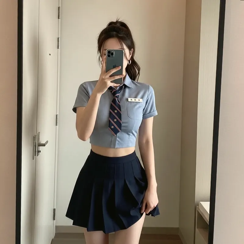 호텔 객실의 여성 이미지