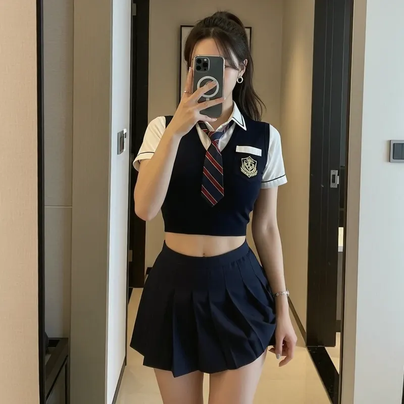 호텔 객실의 여성 이미지